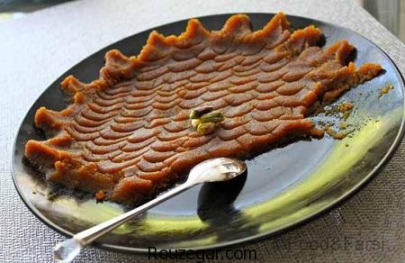 حلوای تیره,طرز تهیه حلوای تیره خوشمزه,آموزش حلوای تیره رنگ مجلسی