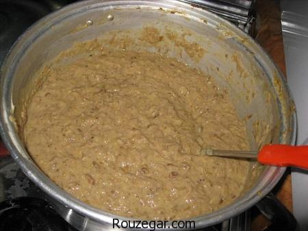 حلیم بادمجان,طرز تهیه حلیم بادمجان مجلسی,آموزش حلیم بادمجان اصفهانی با گوشت