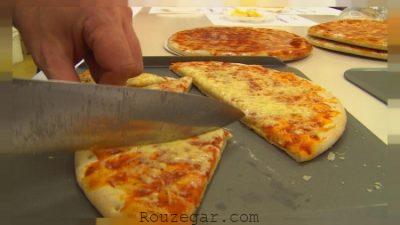 پیتزا پنیر و قارچ,پیتزا پنیر خانگی,طرز تهیه پیتزا پنیر کش دار