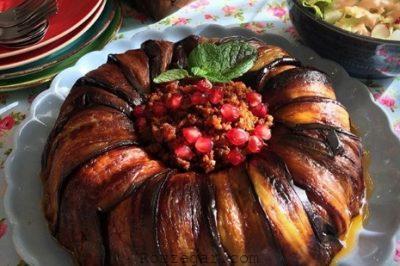 بقچه بادمجان بقچه بادمجان با مرغ,بقچه بادمجان,بقچه بادمجان با گوشت,بقچه بادمجان مجلسی,بقچه بادمجان با پنیر پیتزا
